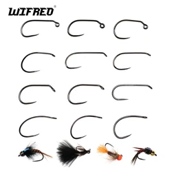 WIFREO-Crochets de pêche à la mouche en acier à haute teneur en carbone, 50 pièces, 8 # ~ 22 #, sec, support, nymphe, ShriAJCaddis, Pupa Streamer
