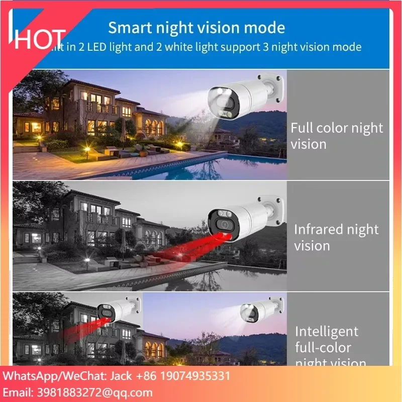 

4K 8MP 8CH POE Video Surveillance Camera System Kit Outdoor AI Face Detection Audio Record Color Night Vision XMEye