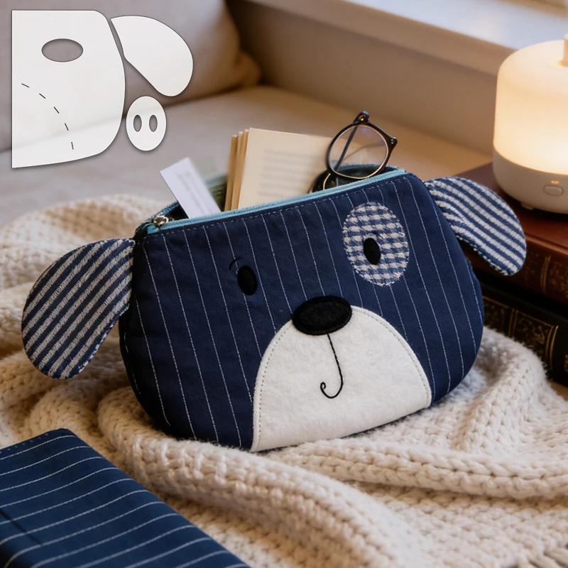 YOMDID 3pcs Dog-Shaped Zipper Pouch Sewing Templates DIY Creative Zipper Bag Quilting Template - Craft & Sewing Guide