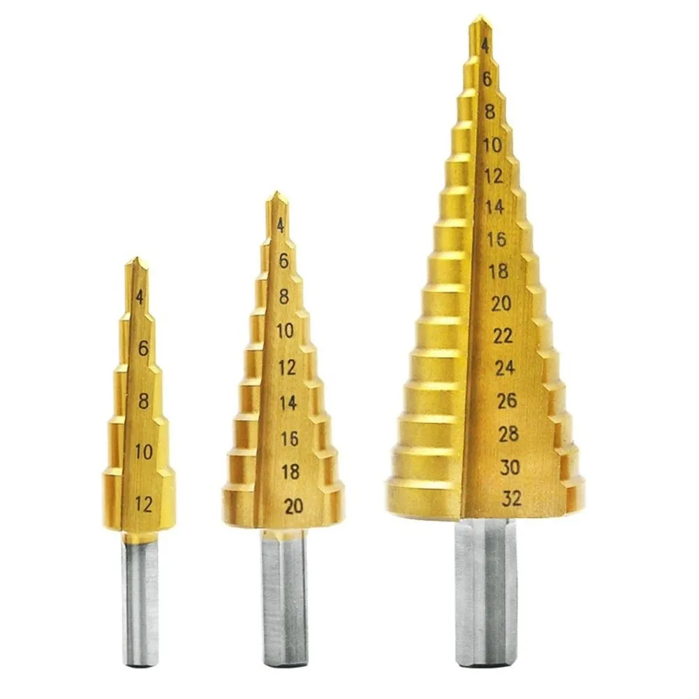 Suitable for  Steel Step Cone Coated Metal Drill Bit Hole Cutter 4-12/20/32mm Wood Hole Cutter Cone Drilling Power Tool