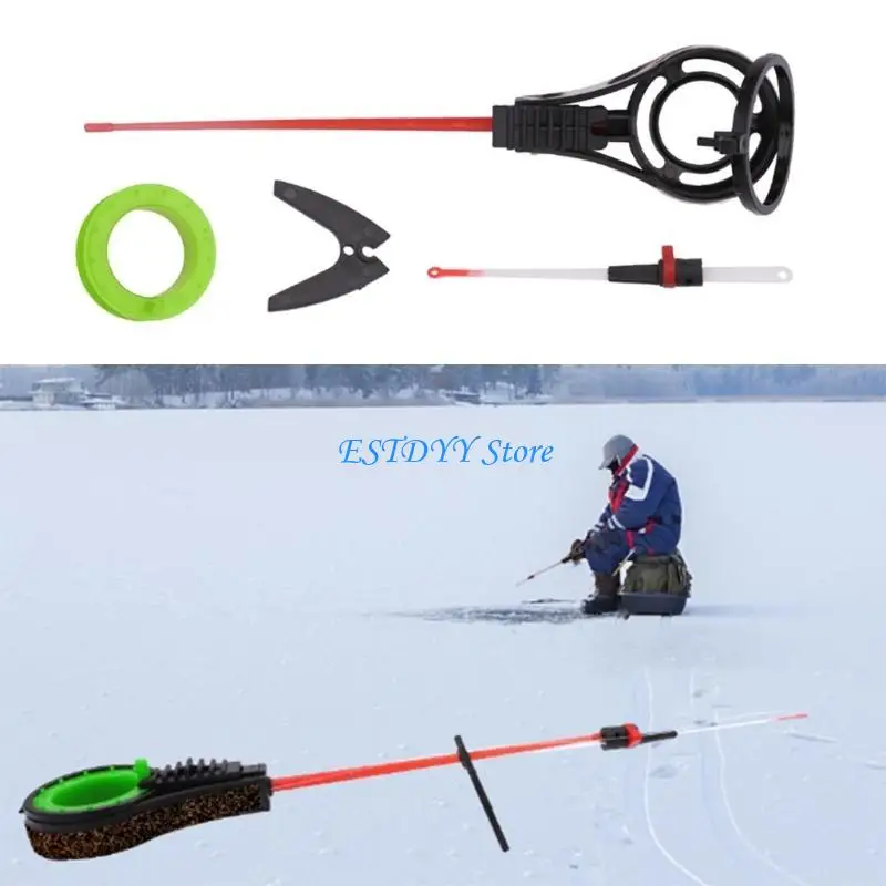 G6DE Ice Fishing Rod, Mini Portable Spinning Rods, Winter Ice Fishing Top Tip Fish Spinner Rods for Ice Fishing Sea Fishing