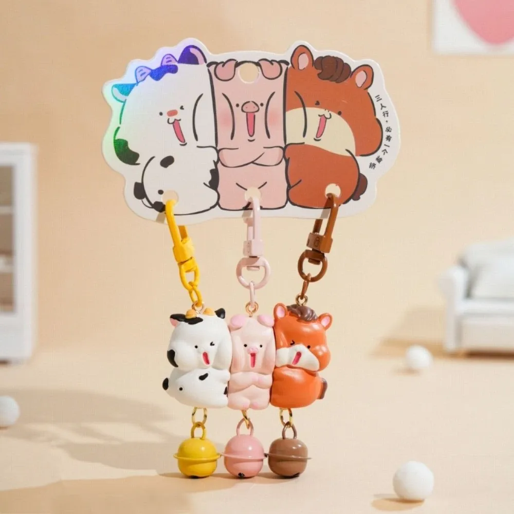 3-teiliges Set Charms Magnetischer Schlüsselanhänger aus Harz Cartoon-Tier-Schlüsselanhänger Mini-Rucksack-Charm Geschenk – Detail 4