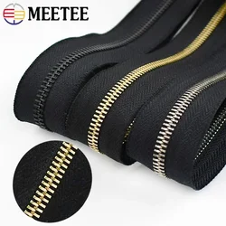 2/4 meter Meetee 5 #   Metalen ritsen Tape voor het naaien van tassen Lange ketting Rits Geen schuif Kledingstuk Bagage Zip Reparatieset DIY-accessoires