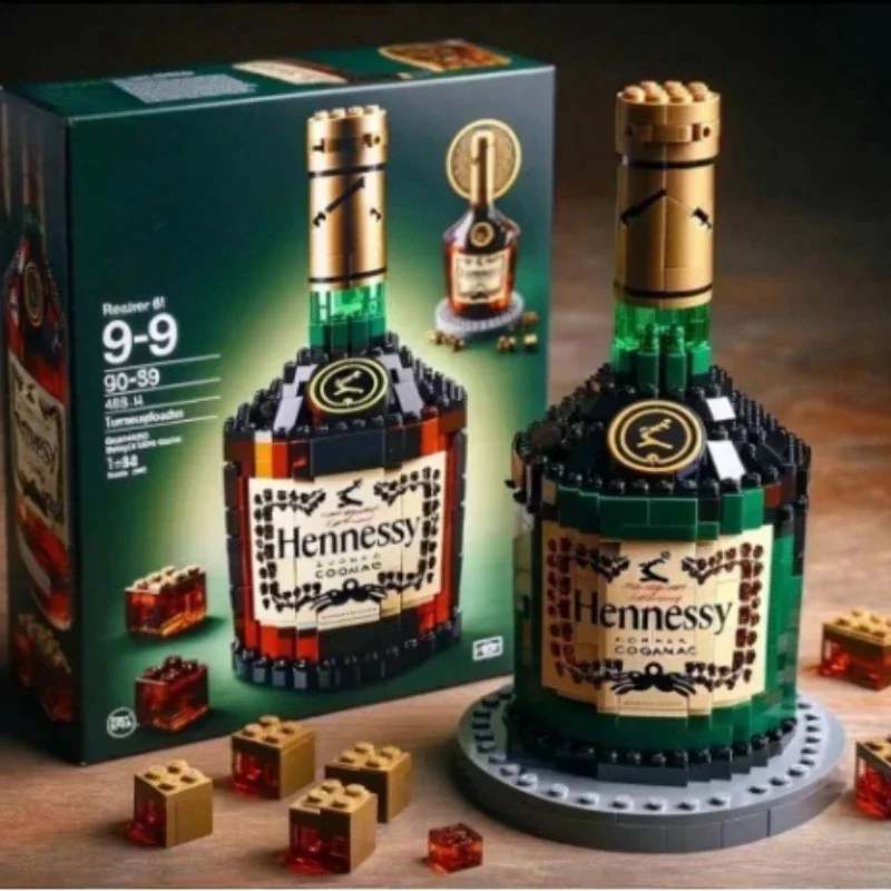 

MINISO NEW Luxury Whiskey Bottle Building Set - Wine-Themed Decorative Blocks, DIY Display Model for Adult Collectors & Gifts