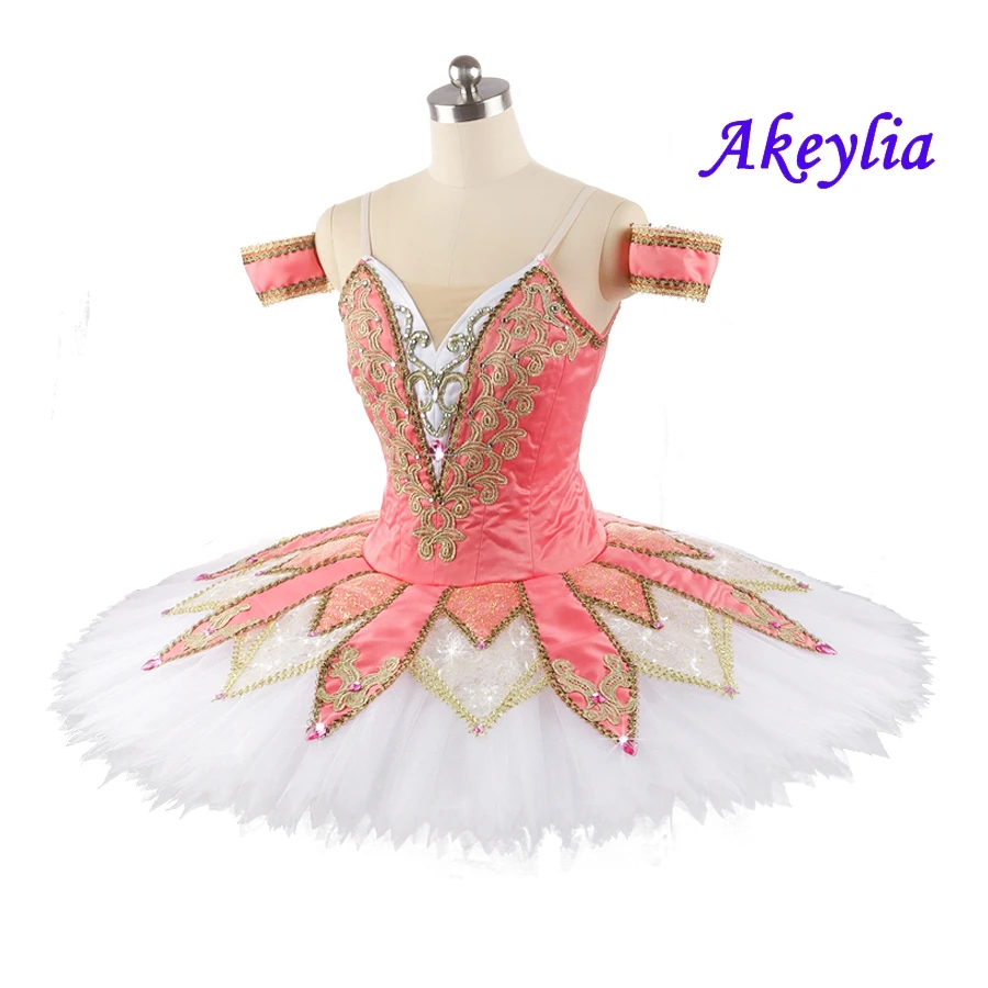 Akeylia High Quality professional ballet tutu rose red white Performance dance Wear dress Pink YAGP TUTU for women JN0120