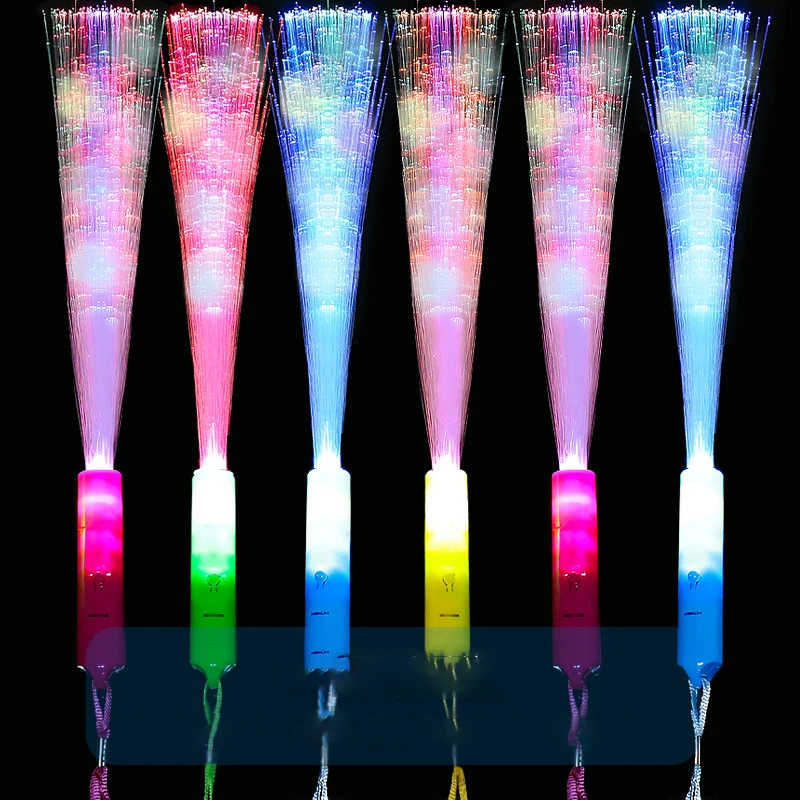 2 ชิ้น Light Sticks ที่มีสีสันไฟเบอร์ออปติก Rod แท่งเรืองแสง Cheer Tube Dark Light ของเล่นสําหรับคริสต์มาสวันเกิดงานแต่งงานอุปกรณ์