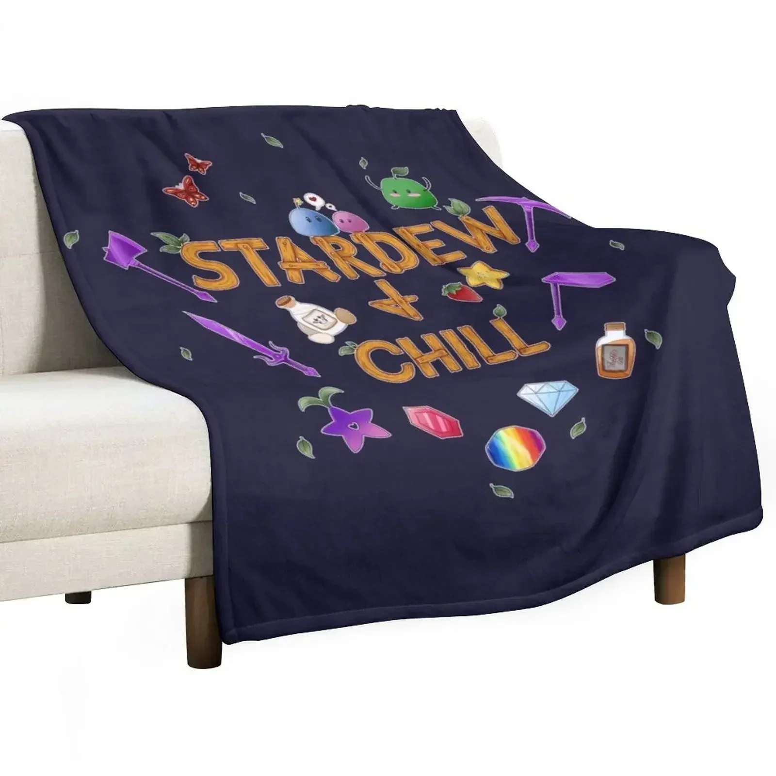 

Stardew and Chill Throw Blanket Luxury Flannel Fabric Sofa Blankets