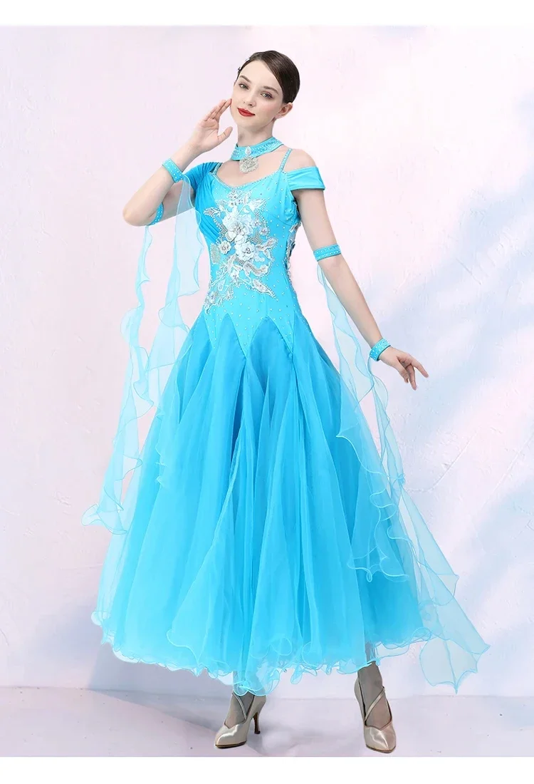 Wine Red Rhinestones Ballroom Dress Standard Plus Size Ballroom Dance Competition Dress Viennese Waltz Dress Foxtrot Dance Wear