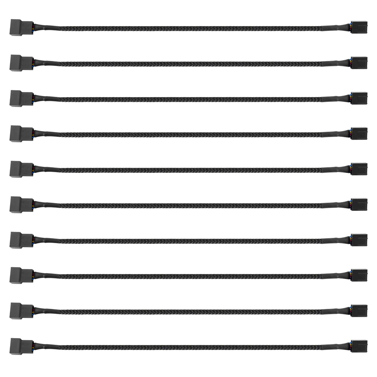 

AU32-10PCS 4-контактный ШИМ-удлинитель вентилятора, разъем кабеля питания, корпус удлинительных кабелей «папа-мама», совместимые с 4-контактным/3-контактным вентилятором