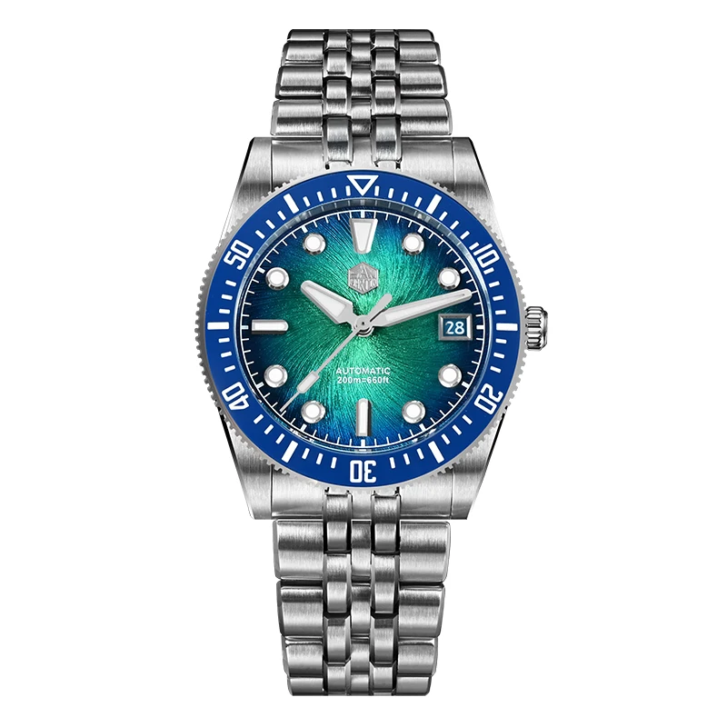 

San Martin Мужские дайверские часы Автоматические механические наручные часы с сапфировым стеклом 20 АТМ Керамический безель Miyota 9015 Эмалированная спираль Вихревой циферблат