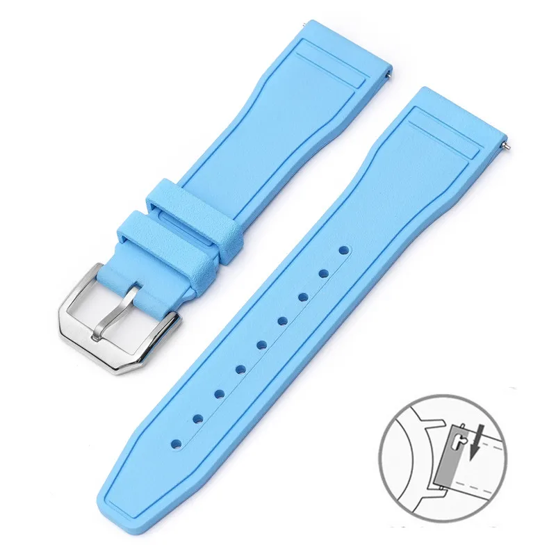 20/21/22Mm Fkm High-End Rubberen Band Voor Iwc Piloot Horloges En Portofino Serie Mannen Vrouwen Mode Casual Horlogeband