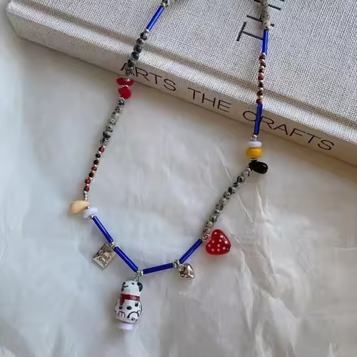 Black and White Beaded Dalmatian Puppy Cute Personalized 2025 Pendant Necklace for Women Girl Fashion Lovely Gift Jewelry - Image 3