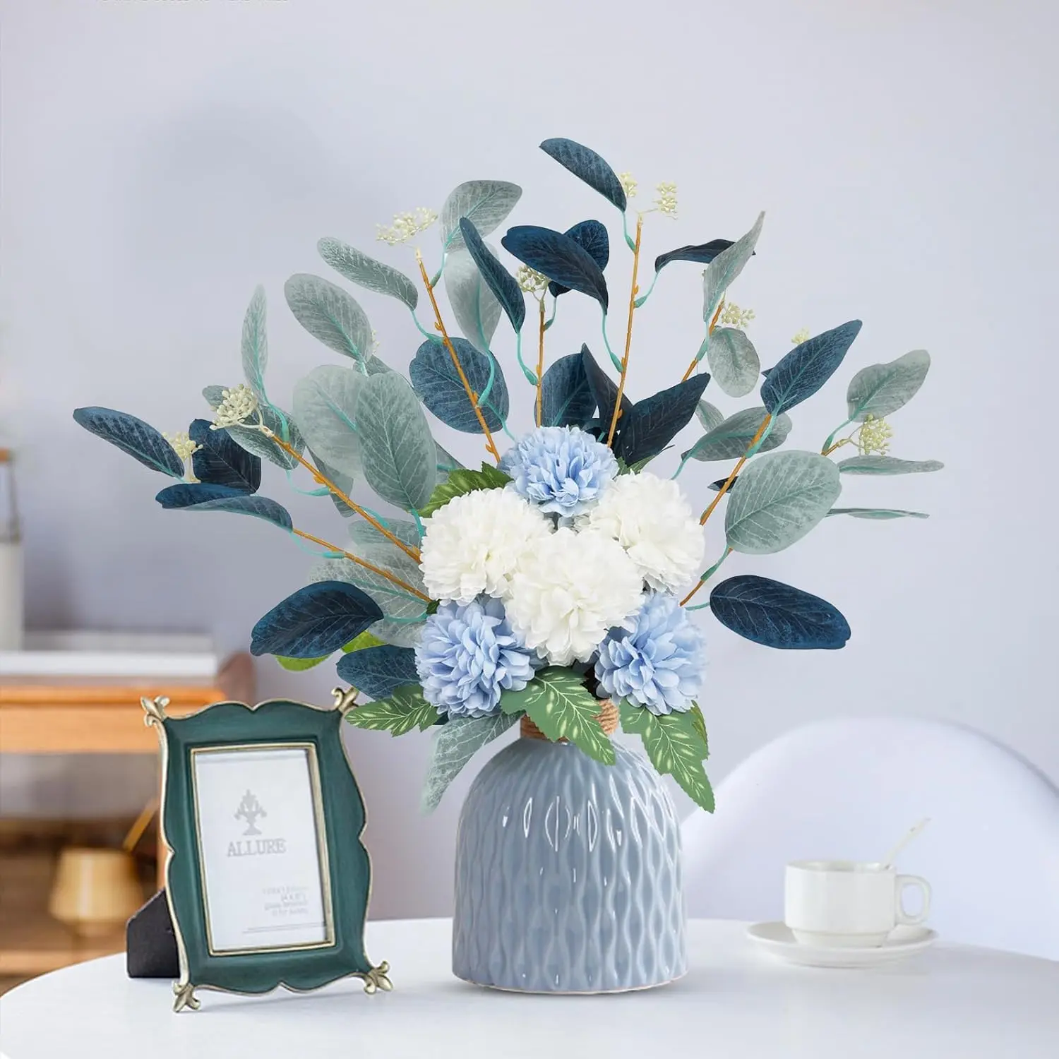 Fake Artificial Flowers Bouquet Silk Floral Arrangements Faux Flowers Plant Wedding Bride Bouquets Tables Centerpieces for Home image 3