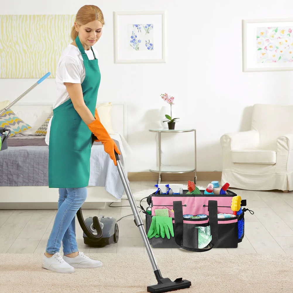 

Cleaning Caddy Bag Multi Pocket Cleaning Supplies Organizer Oxford Cloth Tool Handbag Under Sink Car Cleaning Tool Organizer Bag