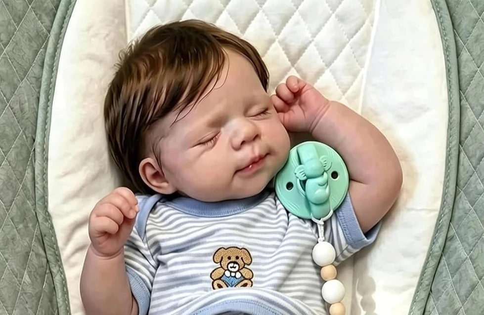 18Inch Soft Vinyl Reborn Pascale Sleeping Girl/Boy Baby Lifelike 3D Pained Skin Wih Visible Veins Implantation Hair Dolls Gift