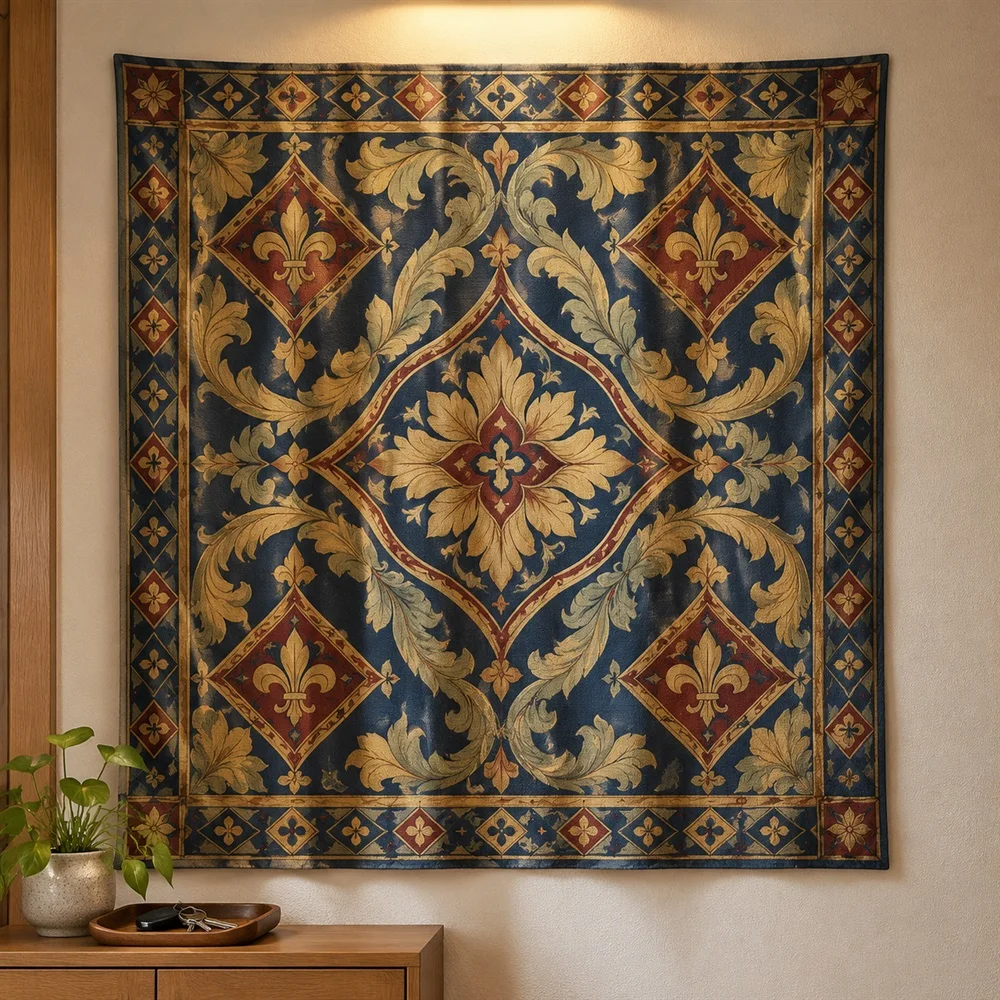 VIKAMA European Cross Geometry Tapestry Wall Hanging, European Wall Decor Tapestries for Bedroom Nursery Kids Room Living Room