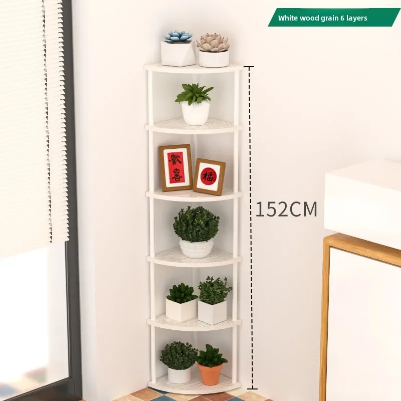 

Factory Corner Flower Rack Household Living Room Corner Triangular Storage Rack