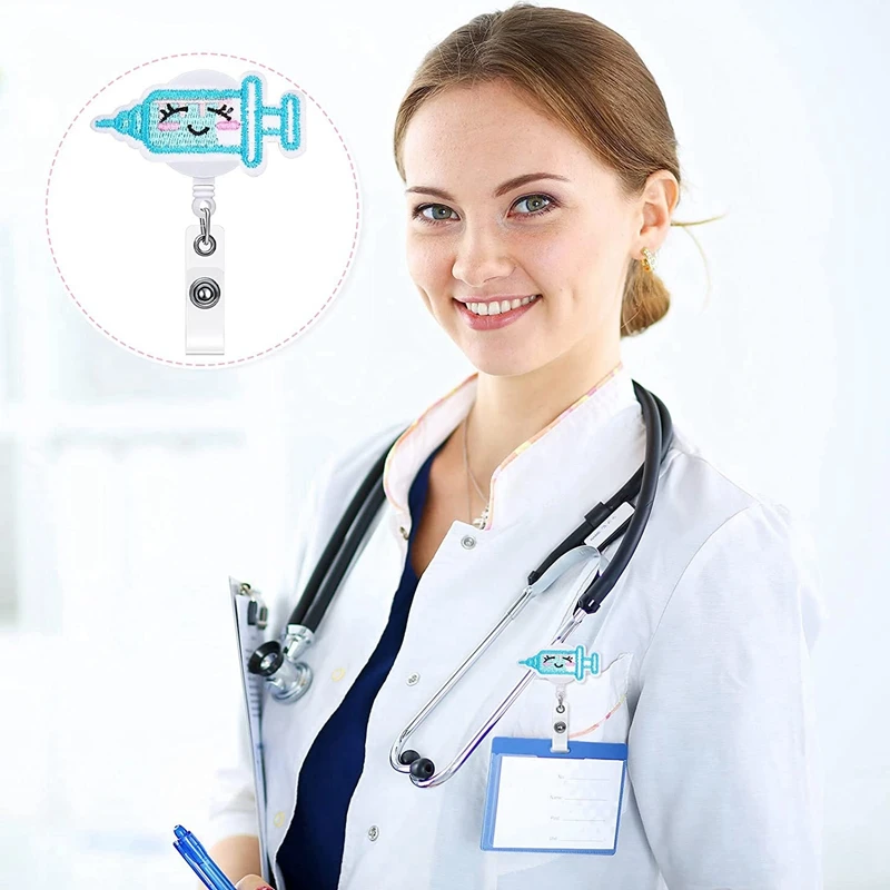 Porte-Danemark ge Rétractable avec Clips à Comcussion pour Infirmière, 5 Pièces