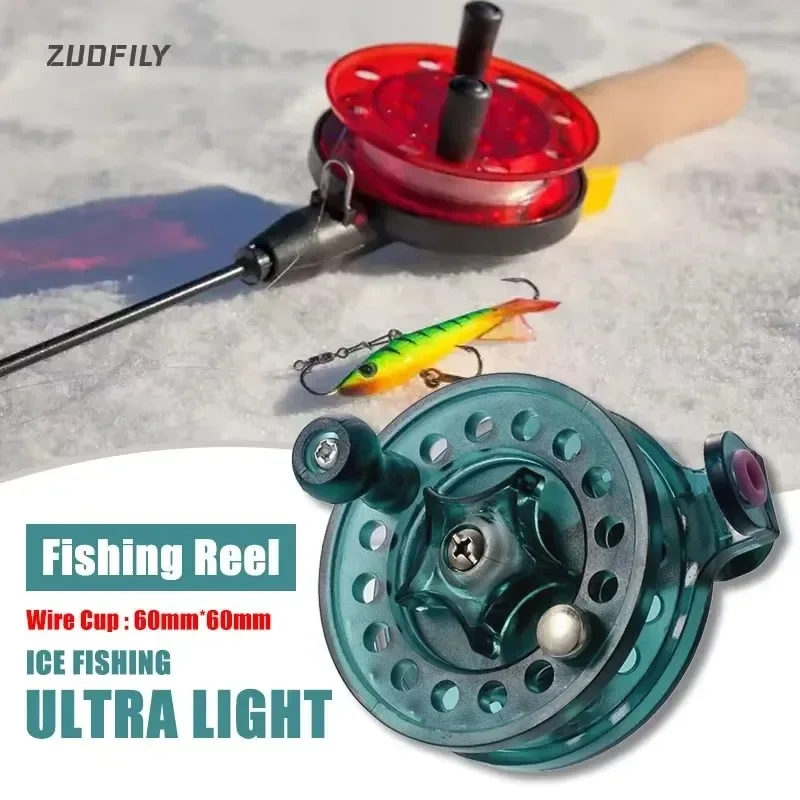 Mini Ice Fishing Reel 60mm Spinning Fish Line Reels Portable Ultra Light Fly Fishing Wheel with Release Force for Tackle Pesca