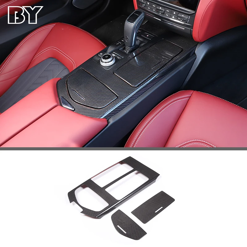 

Car Styling Console Gear Panel Frame Console Gear Shift Panel Cover Trim For Maserati Ghibli 2017-2023 Real Carbon Fiber Parts