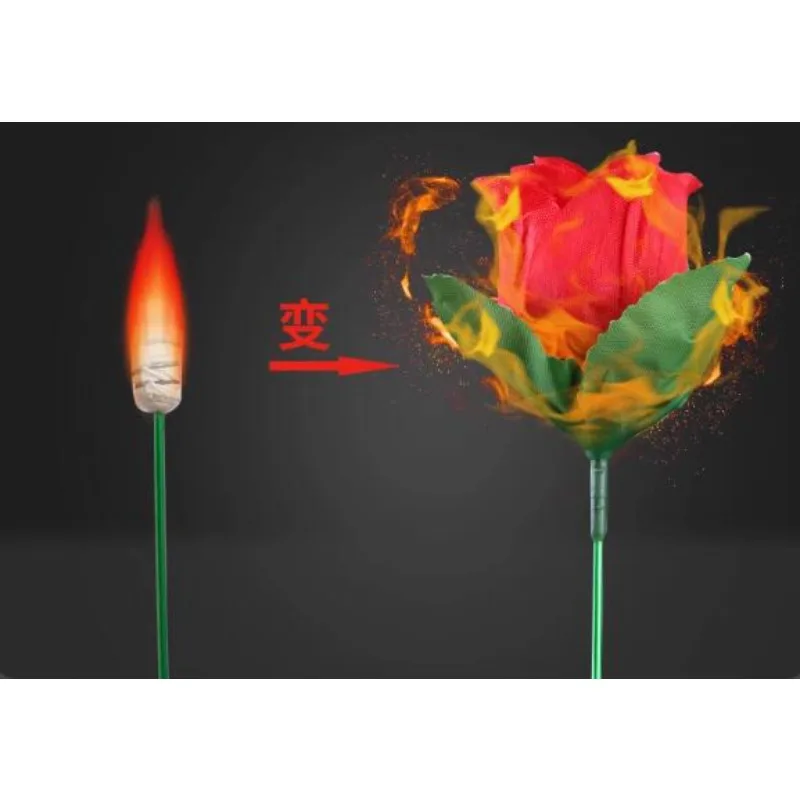 

10 шт., факел с розой, фокусы, факел для цветочного огня, магия, фокусник, сценический уличный бар, показы, трюк, пламя, появляющийся цветок, забавный