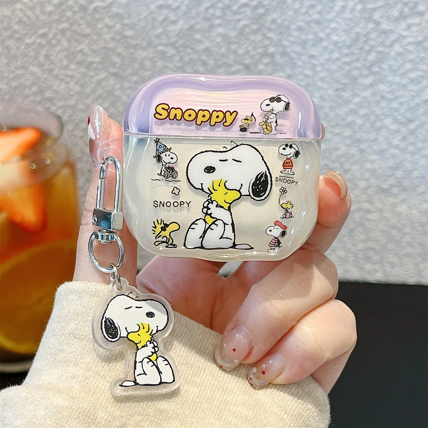 Cute Cartoon Peanut Snoopy Earphone Case For Airpods 1 2 3 4 Pro 2 Wireless Bluetooth Headset Protective Cover With Key Chain