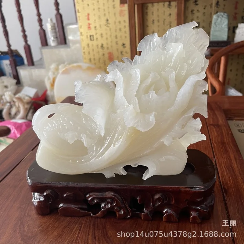 Ice white marble, Afghan jade, cabbage home decoration, old jade material, cabbage craft, manufacturer, wholesale
