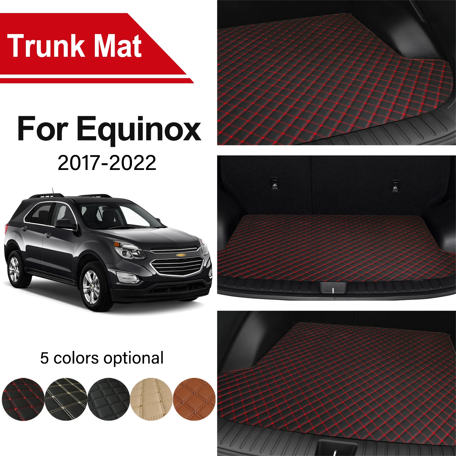 

Car Trunk Mat For Chevrolet Equinox 2022 2021 2020 2019 2018 2017 Embroidered Leather Waterproof Pads Car Interior Accessories