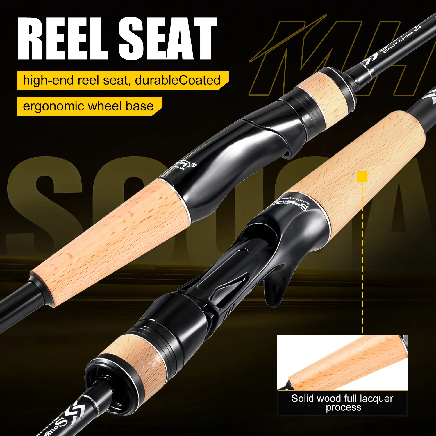 Sougayilang Caña Spinning Carbono – Viaje, mango madera y ligera - imagen 4