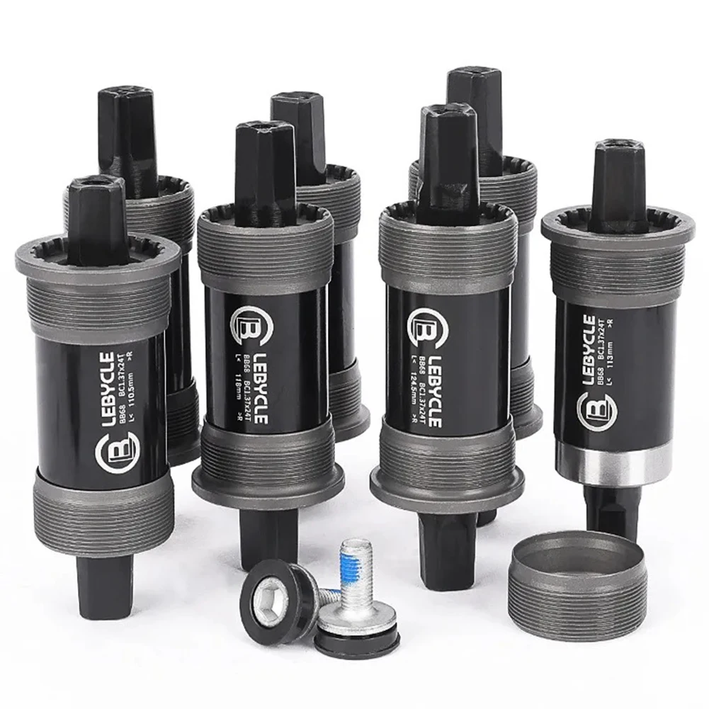 

BB73 Bike Hollow Axle Square Threaded Bottom Bracket With Bottom Bracket Screws Axle 110.5/113/118/120/122.5/126mm Mountain