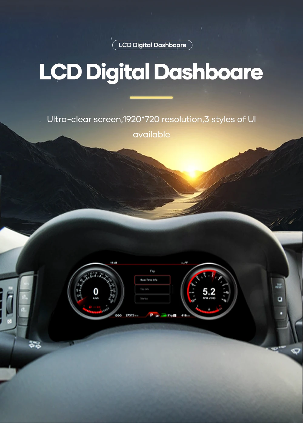 12,3 Zoll Preling car digitales Armaturen brett für Infiniti Q70 Auto LCD Panel Tachometer virtuelles Cockpit – Detail 3