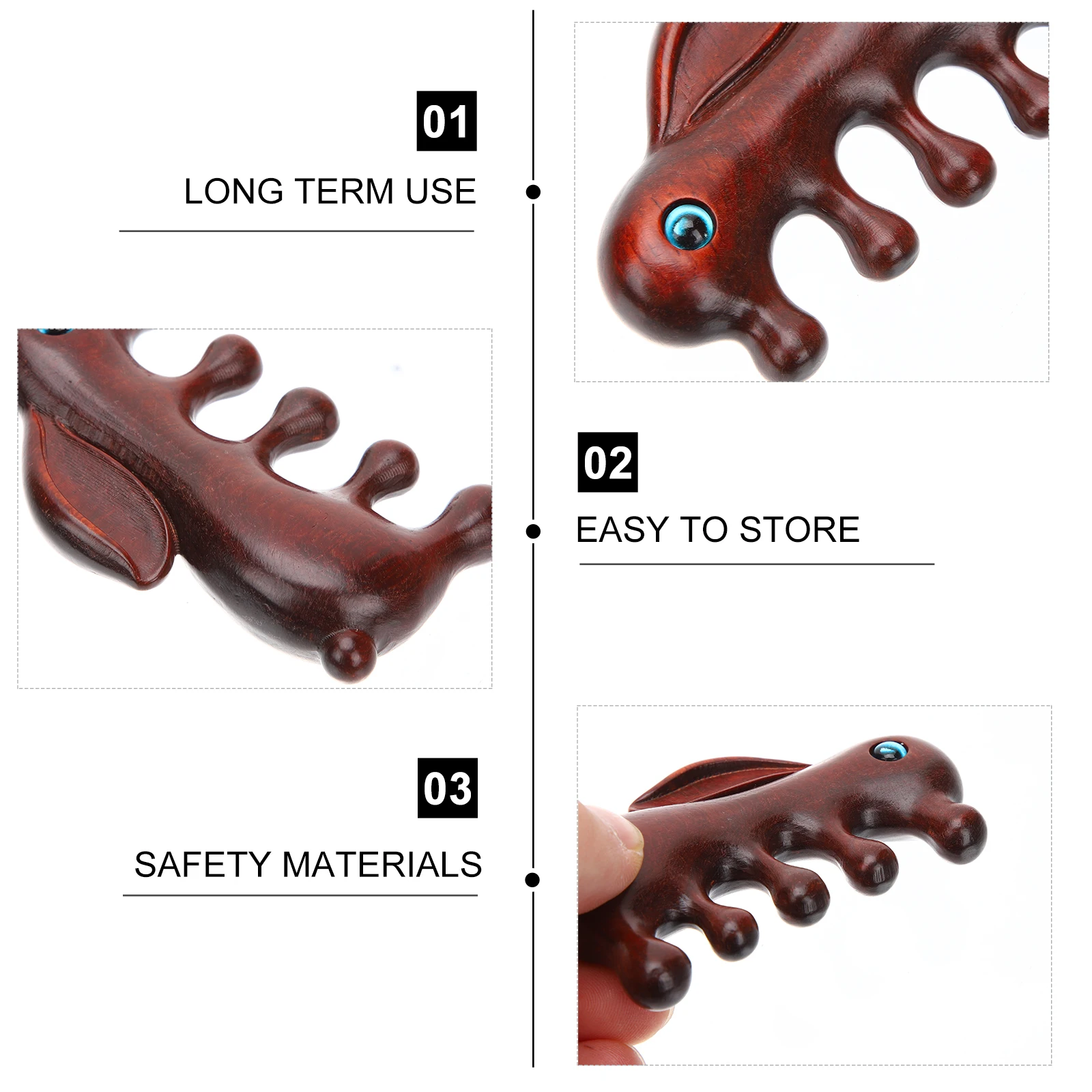 

Purple Sandal Wooden Massage Comb Durable Body Massager Promotes Circulation Pain Relief Neck Face Scalp Hair Styling Wide Tooth