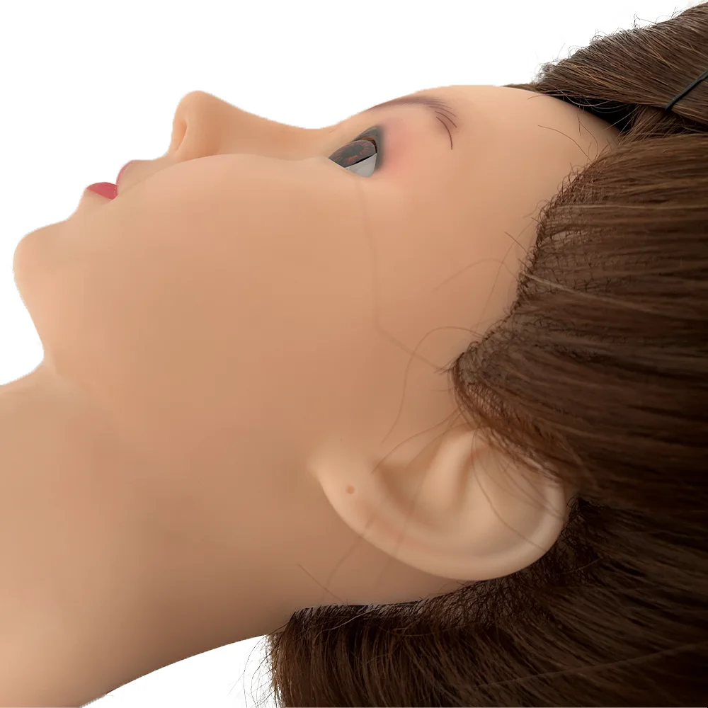 رأس عارضة أزياء مقاس 22 بوصة لممارسة تجديل الشعر - رأس تدريب على الشعر البشري بنسبة 95% لتصفيف الشعر والمبتدئين والموافقين