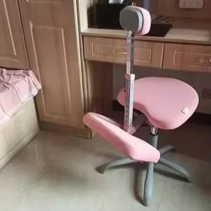 Silla de oficina ergonómica para corrección de columna vertebral, silla de postura ajustable para niños, asiento de escritorio de metal