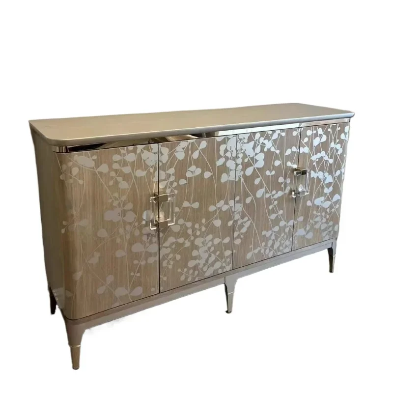 

American rural solid wood chest French dining side light luxury entrance living room foyer simple decorative cabinet