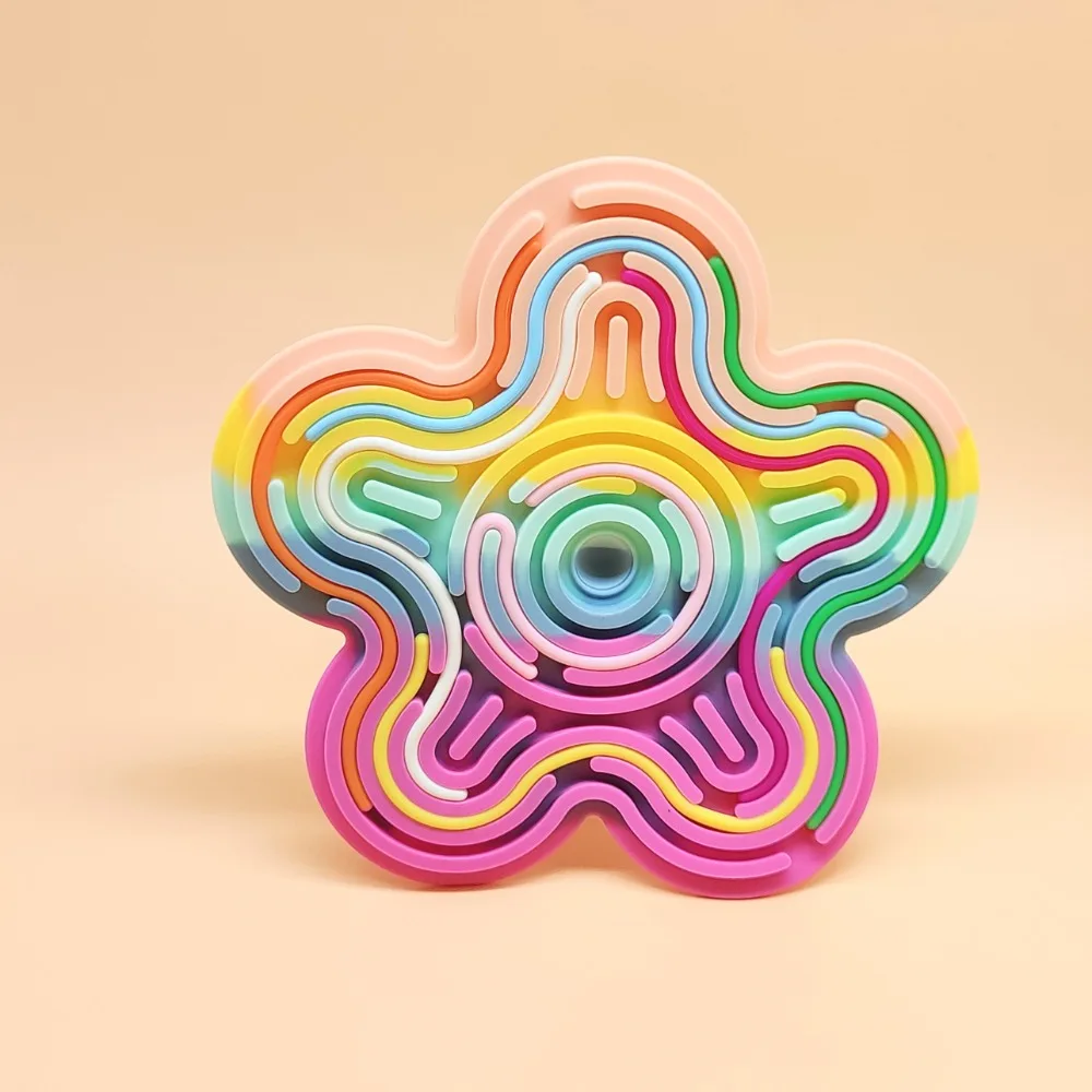 Nieuwe Bloem Vorm Sensorische Activiteit Board 18 Strings Stress Verlichting Fidget Pad Speelgoed Siliconen Autisme Sensorische Producten Voor Kinderen 3