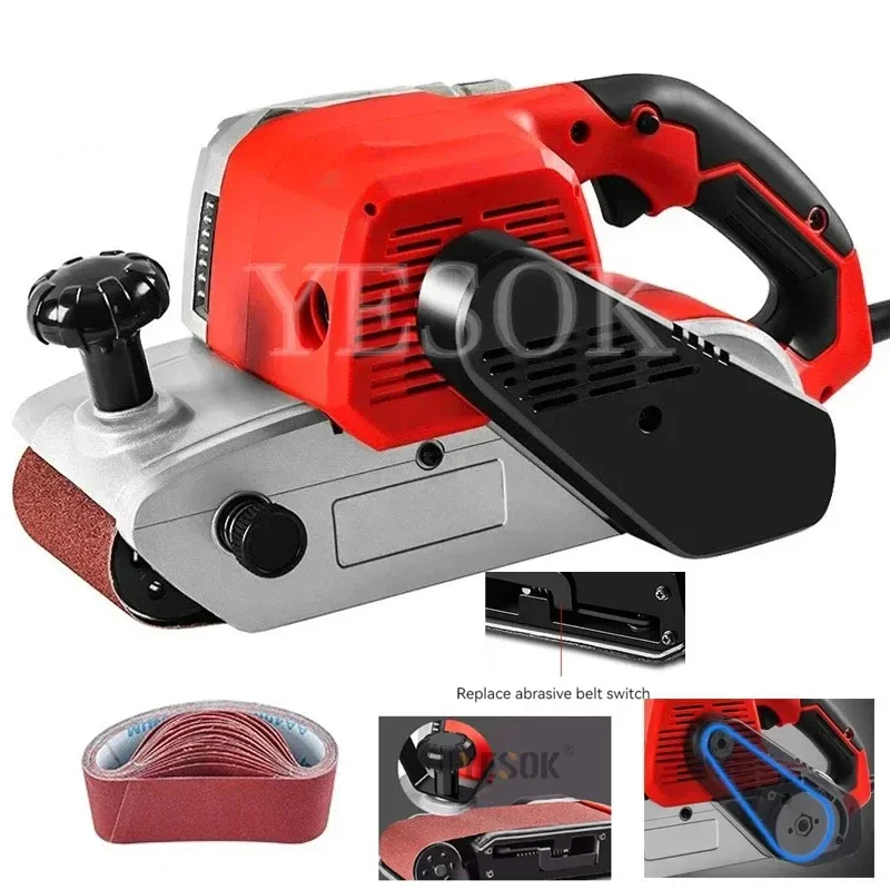 

Industrial Grade Sanding Machine 4 Inch Belt Machine Household Portable Small Sandpaper Plane Polishing Polisher--220V