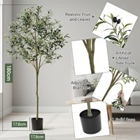 Artificial Olive Tree 120/150/180 cm Artificial Olive Tree, Large Olive Tree Plant, for Living Room, Bedroom, Office Decoration