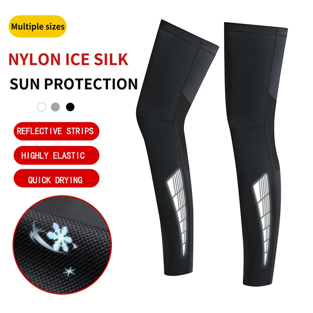 1 Pair Sun protection leg covers, non-slip, cycling, ice silk, breathable, quick-drying leg covers, basketball sports knee pads