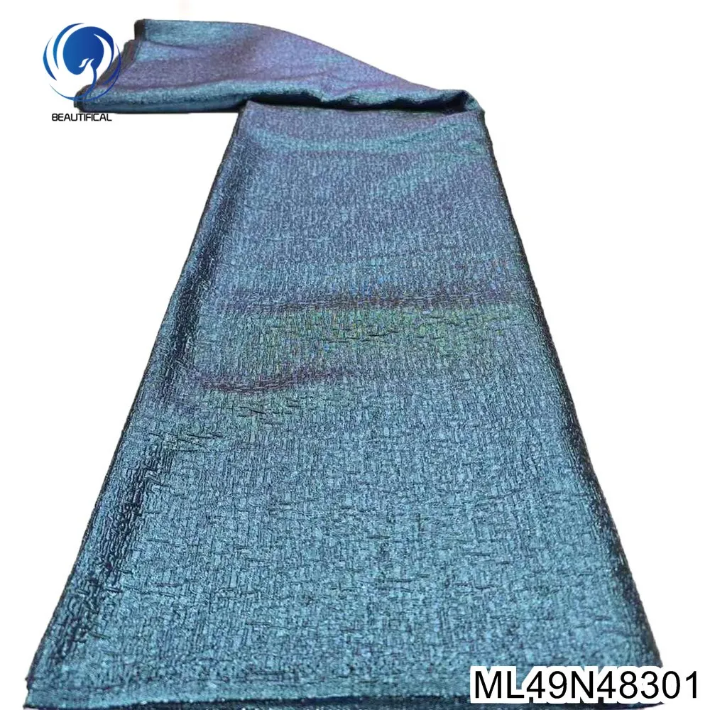 

2025 Новая мода, высококачественное однотонное нигерийское африканское жаккардовое удобное кружевное французское свадебное платье, ткань ML49N483