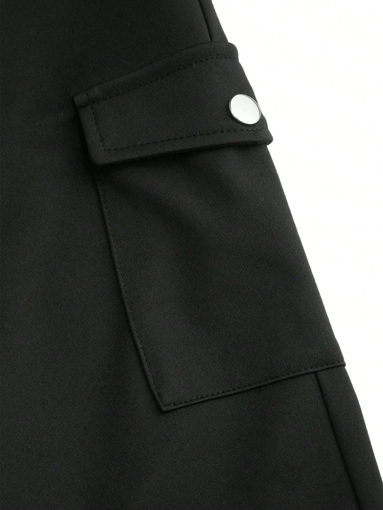 

Women Solid Color High Waist Cargo Pants With Pocket Design