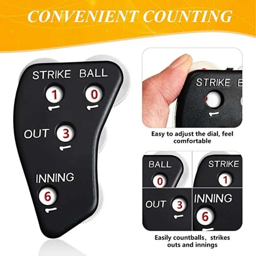 4 Wheel Baseball Clicker Anti-slip Press Strip Design Referee Counter Abrasion Resistant Plastic Referee Indicator