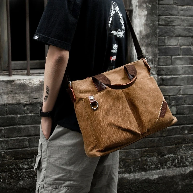

Casual Canvas Men's Crossbody Bags Large Capacity Handbag Men Shoulder Messenger Bag Fashion Outdoor Crossbody Bag Male Satchels
