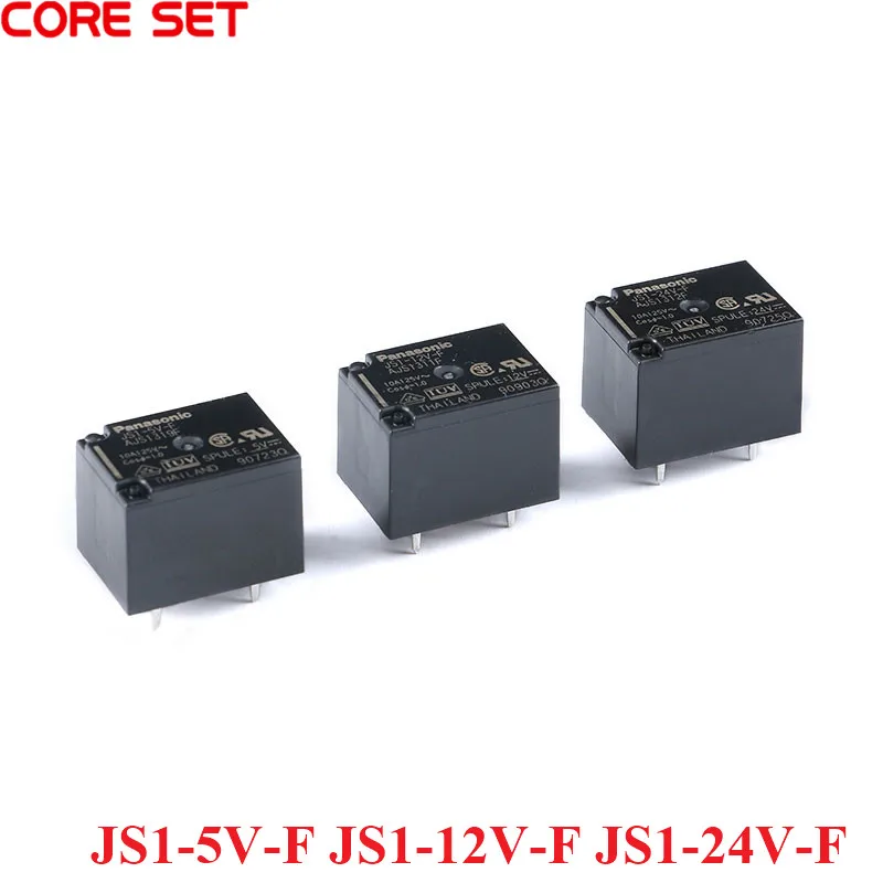 Power Relay JS1-5V-F JS1-12V-F JS1-24V-F 5PIN 10A  AJS1319F AJS1311F AJS1312F Relays 5V 12V 24V 5P New