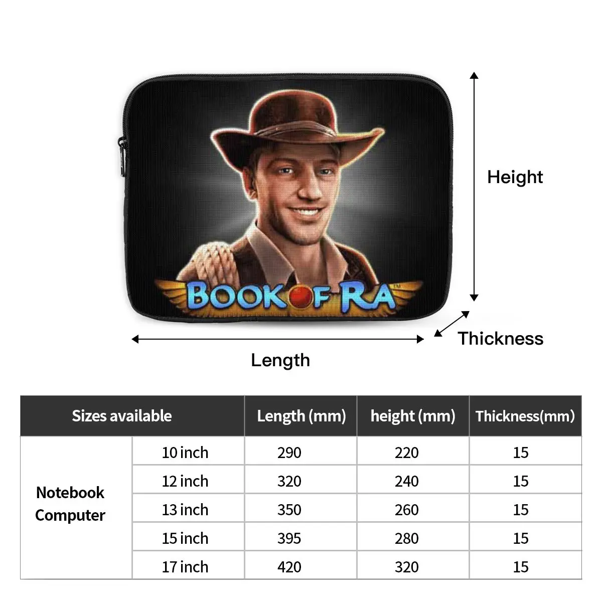 Book Of Ra Notebook Laptop Bag Case Pouch Notebook Sleeve Cover Bag Tablet Shockproof Case Bag