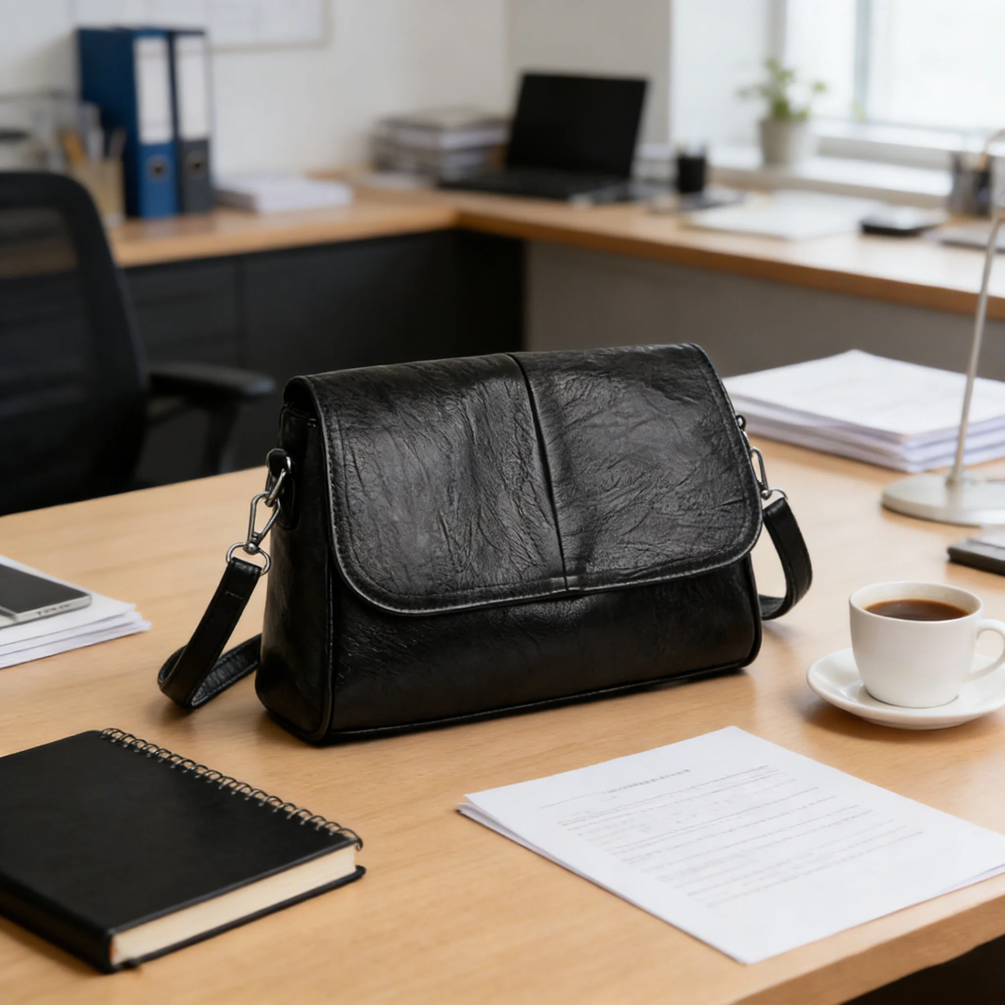 

Retro Oil Wax Leather Crossbody Bag,With Textured And Vintage Feel,Simple And Elegant Flap Design,And Adjustable Shoulder Strap