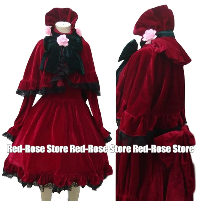 Anime Rozen Maiden Pure Ruby Cosplay Shinku Red Dress Halloween Costume Custom Made