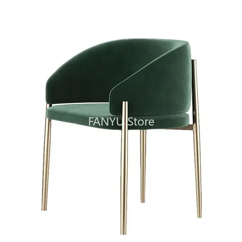 Modern Minimalist Dining Chairs Metal Armchair Creative Luxury Dining Chairs Backrest Sillas De Comedor Household Items WZ50DC