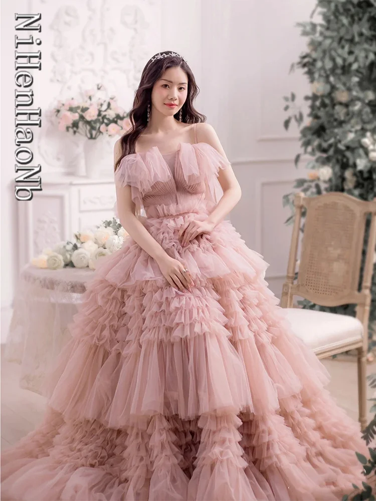 Blush Pink Off Shoulder Quinceanera Dresses Evening Dress Tulle Long Formal Prom Dresses Sweet Party Gown