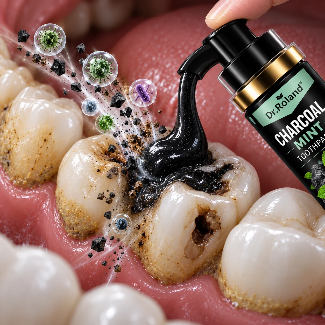 Fluoride Free Charcoal Toothpaste Prevent Cavities Toothache Sensitivity Relief Nano HAP Baking Soda Plaque Removal Fresh Mint